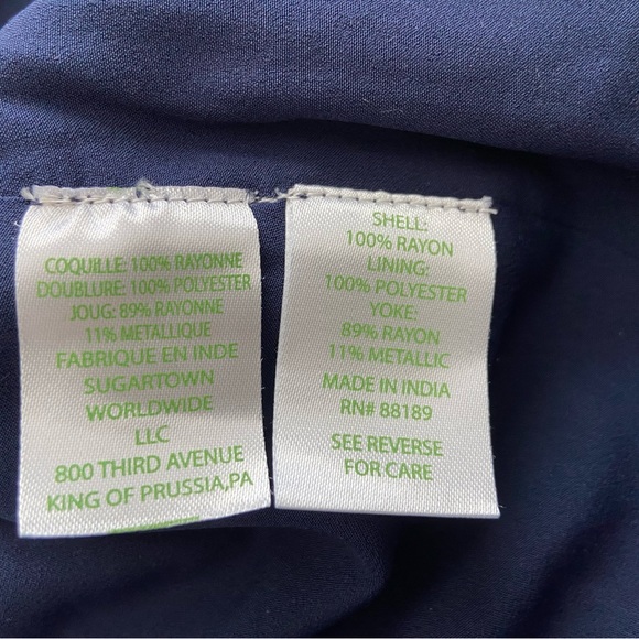 Lilly Pulitzer True Navy Rachelle Dress Gold - Picture 6 of 8